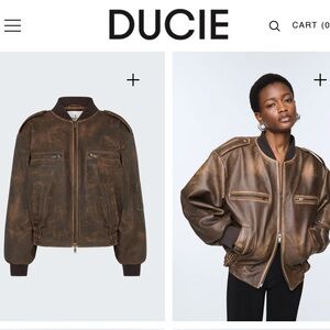 Ducie Distressed Brown Bomber Jacket